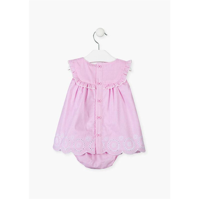 Vestido con bordados de flores bebe 01W-7005