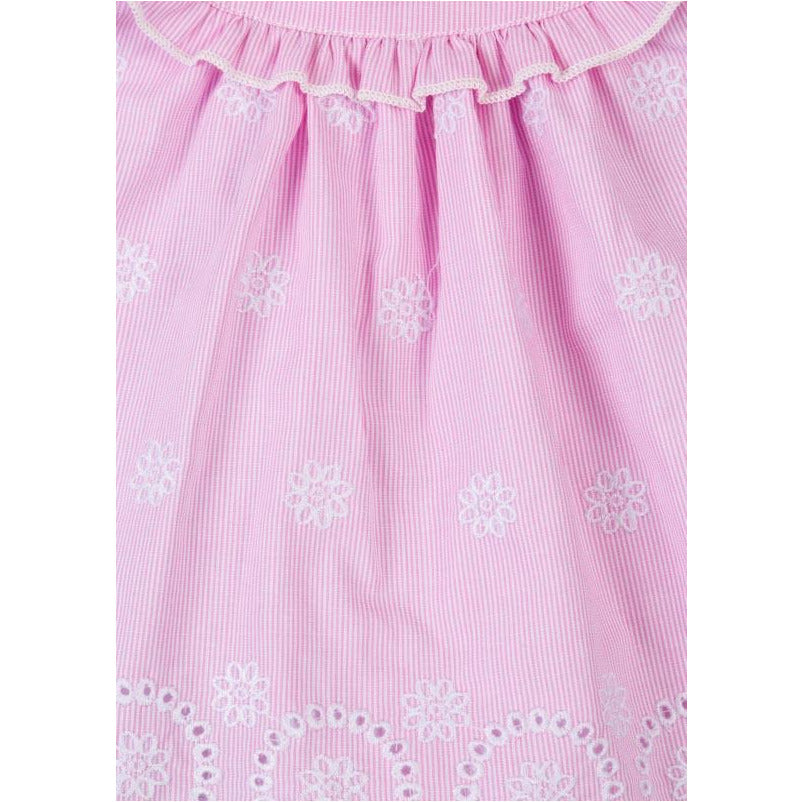 Vestido con bordados de flores bebe 01W-7005